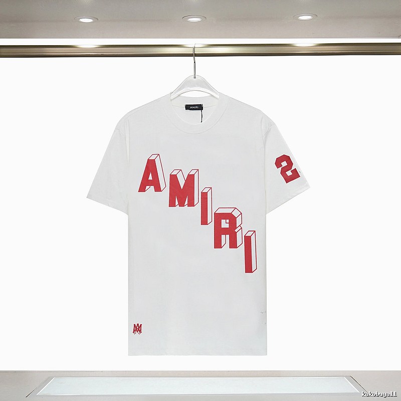 Amiri Patterned Graphic T-shirt White Blue Amiri with Signature Styling