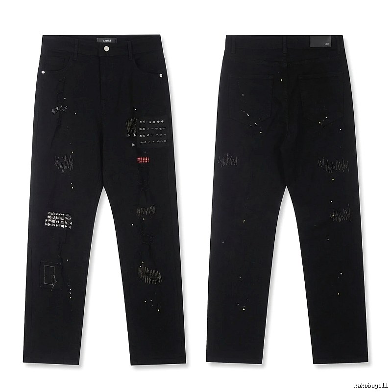 AMIRI Rivet Punk Style Black Pants