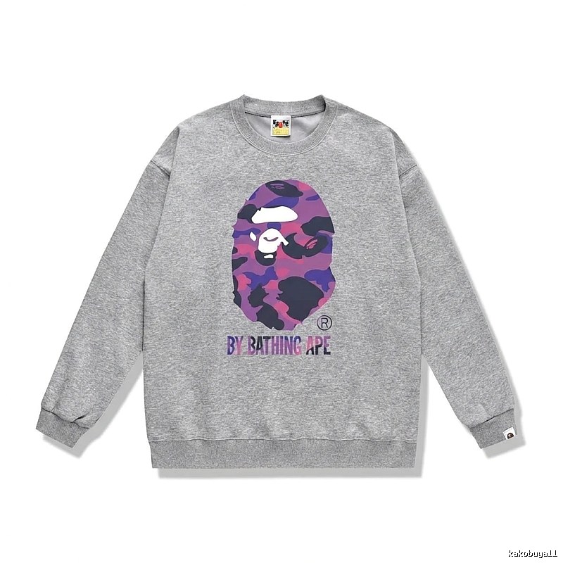 Bape camouflage-style grey sweatshirt