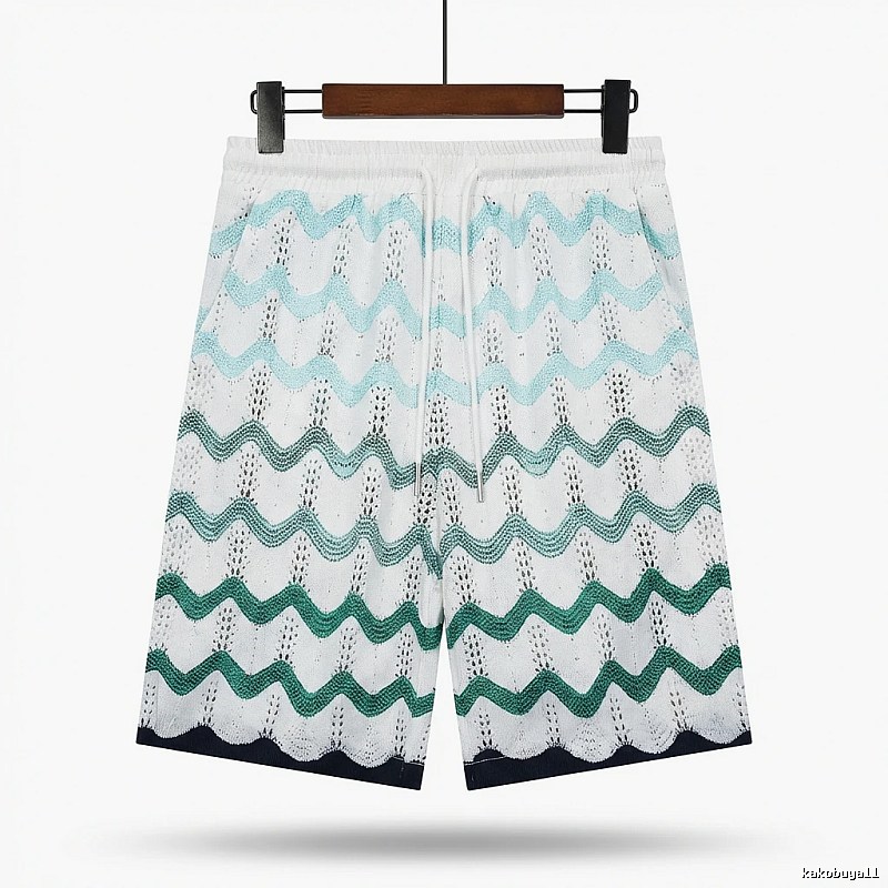 Casablanca Wave-patterned Retro Shorts
