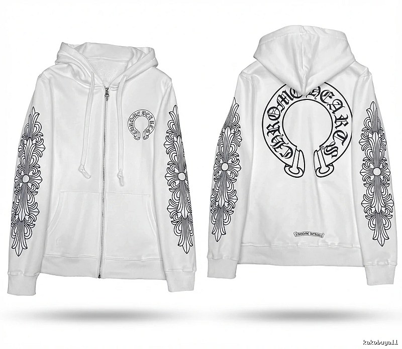 Chrome Hearts Printed Trendy and Cool Style White Hoodie