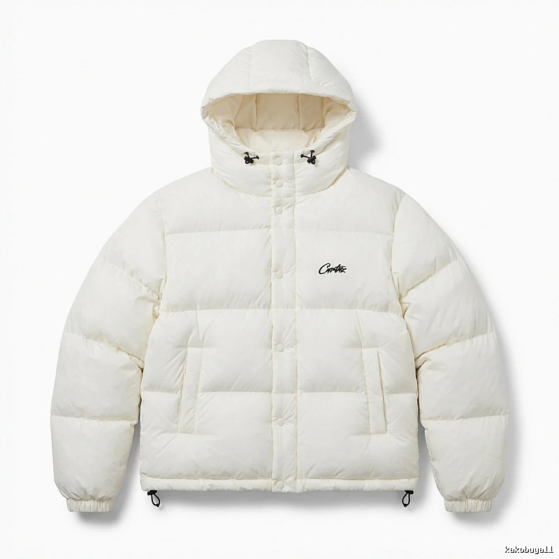Corteiz trendy brand simple style white cotton-padded coat