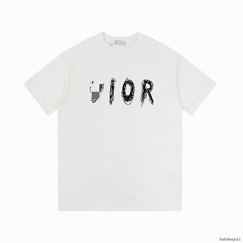 Dior Graffiti Street Style White Short-sleeve T-shirt