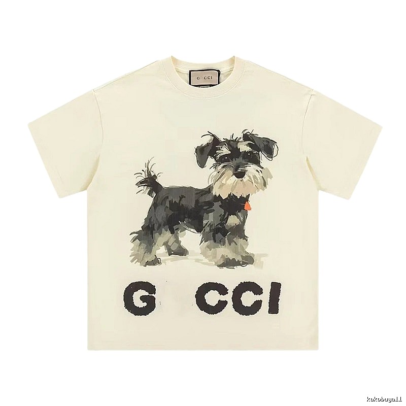 Gucci Schnauzer Print Off-white Casual T-shirt
