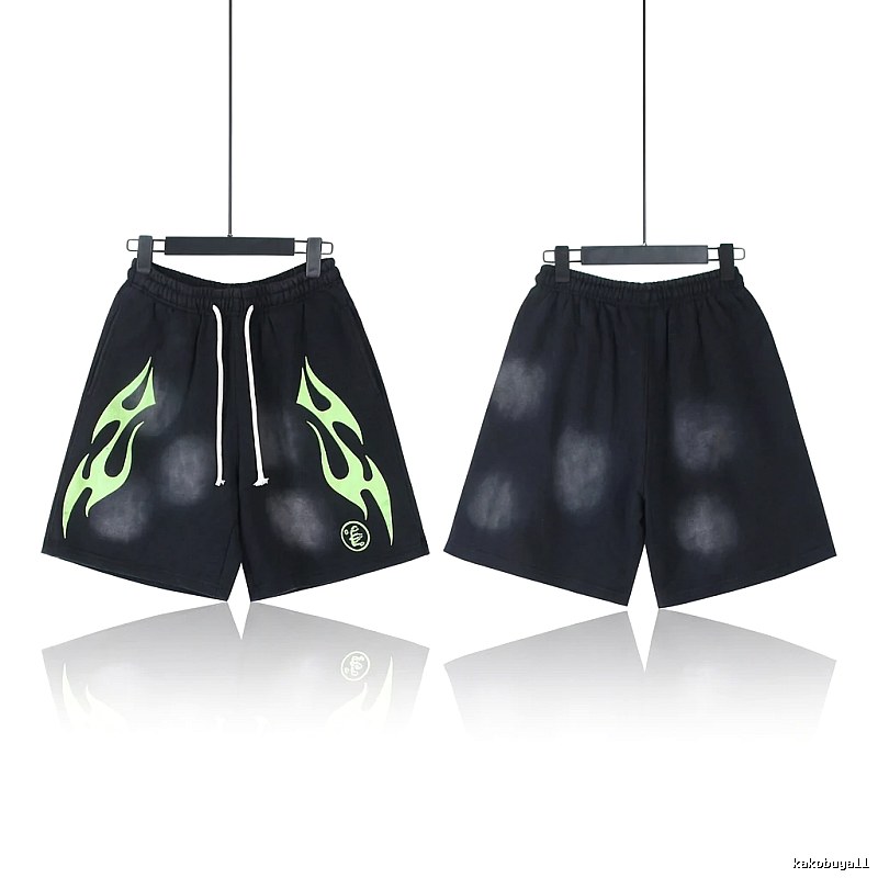 Hellstar Flame Wind Black Shorts
