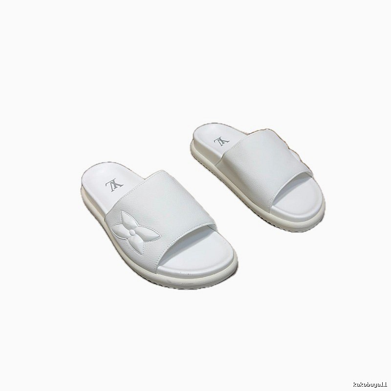 Louis Vuitton Monogram Casual Style White Slide Sandals