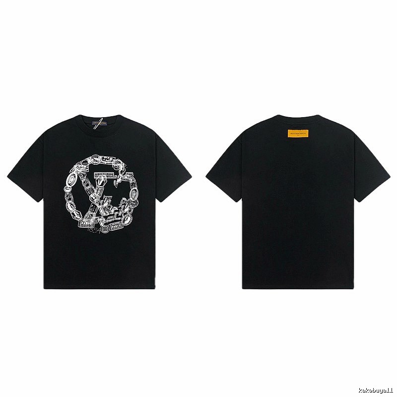 Louis Vuitton Printed Trendy Style Black Short-sleeve T-shirt