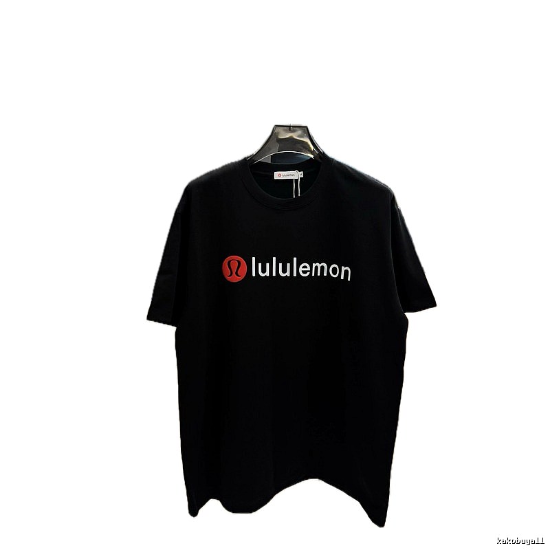 lululemon Printed Casual Style Black Short-sleeve T-shirt
