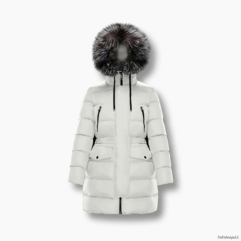 Moncler long fashion white down jacket
