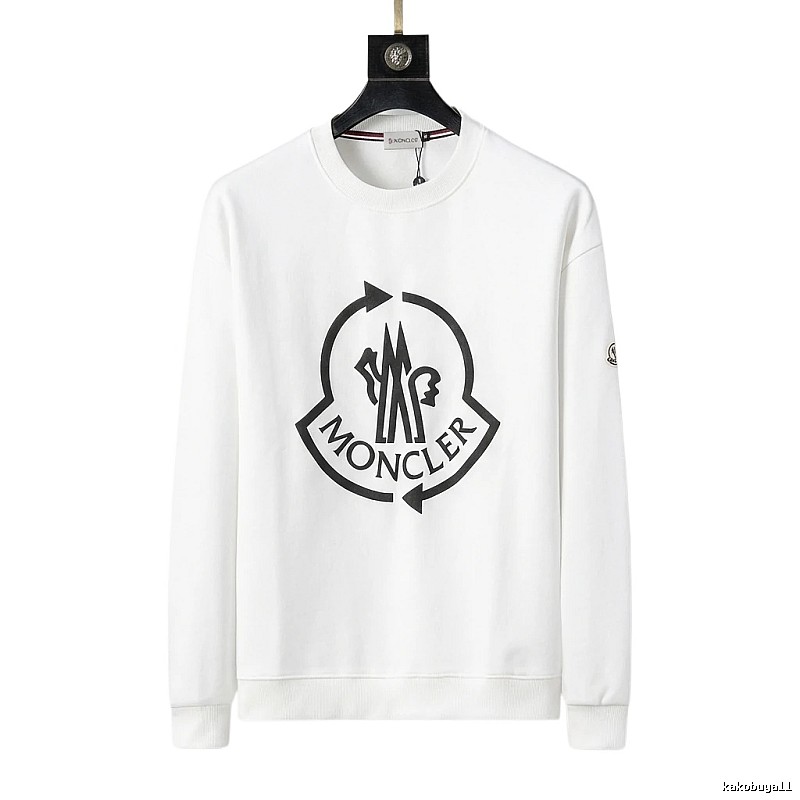 Moncler Round - neck Trendy and Cool White Sweatshirt