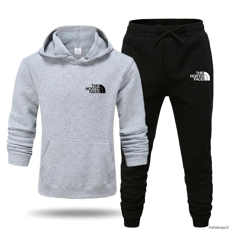 North Face simple style gray and black suit