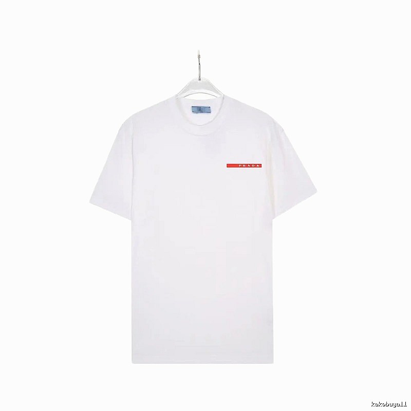 Prada Red Label Minimalist Style White Short-sleeve T-shirt