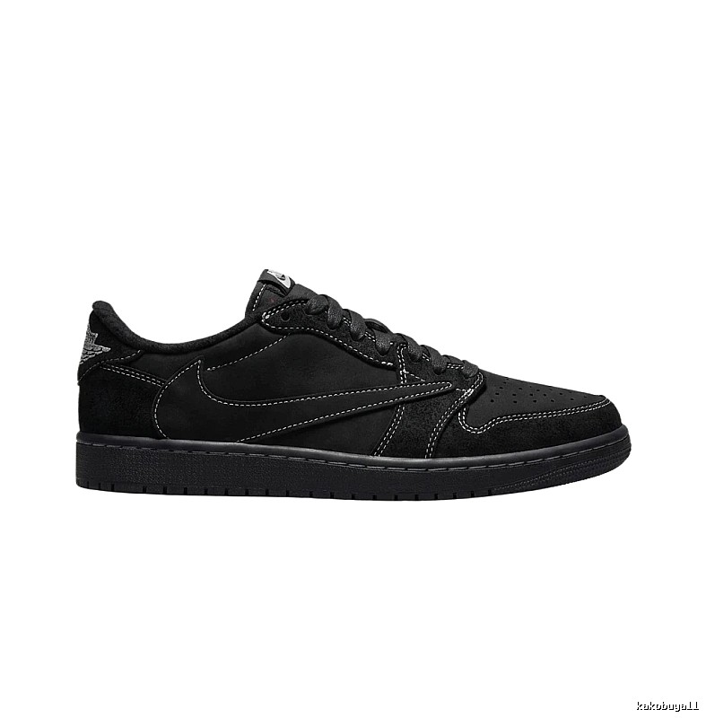 Simple Black Jordan AJ1 Sneakers