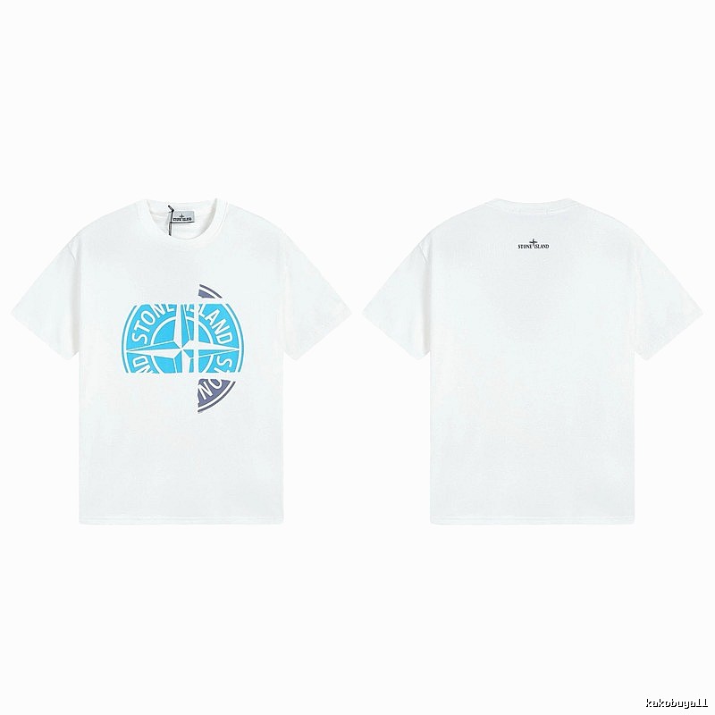 Stone Island Compass Print Cool Trendy Style White T-Shirt
