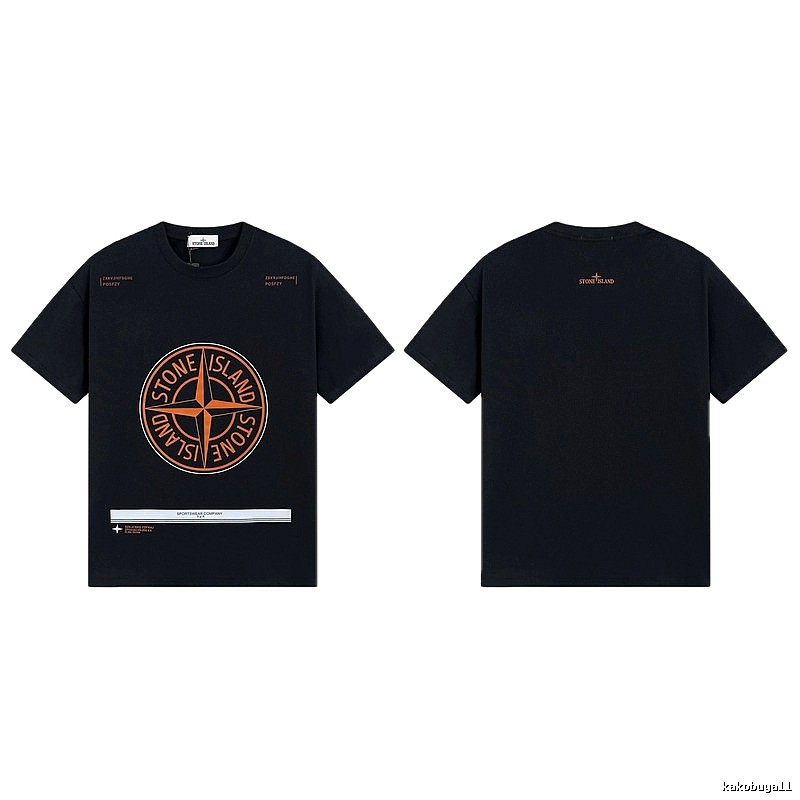 Stone Island Compass Techwear Style Black Short Sleeve T-Shirt