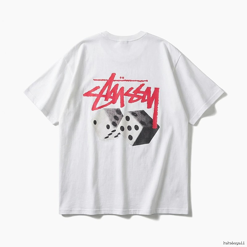Stussy Dice Print Trendy Brand White T-shirt