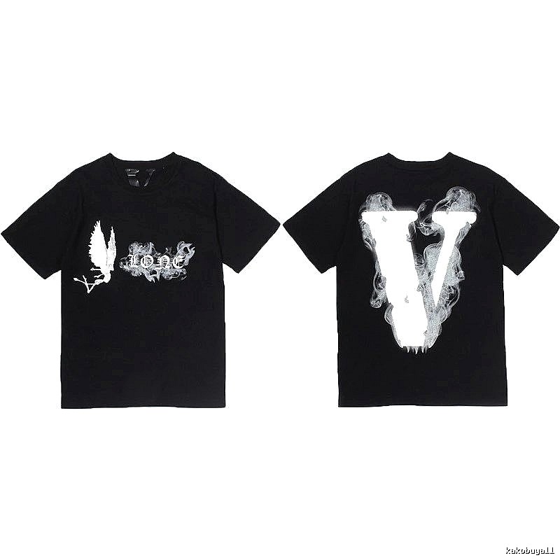 Vlone Premium Style Logo T-shirt Black Purple Vlone for Minimal Outfits