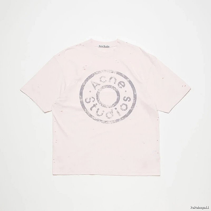 Acne Studios 2090-80 Pink Multicolor Pink Style Ac908041 Stockholm Logo T-Shirt Commuter Look