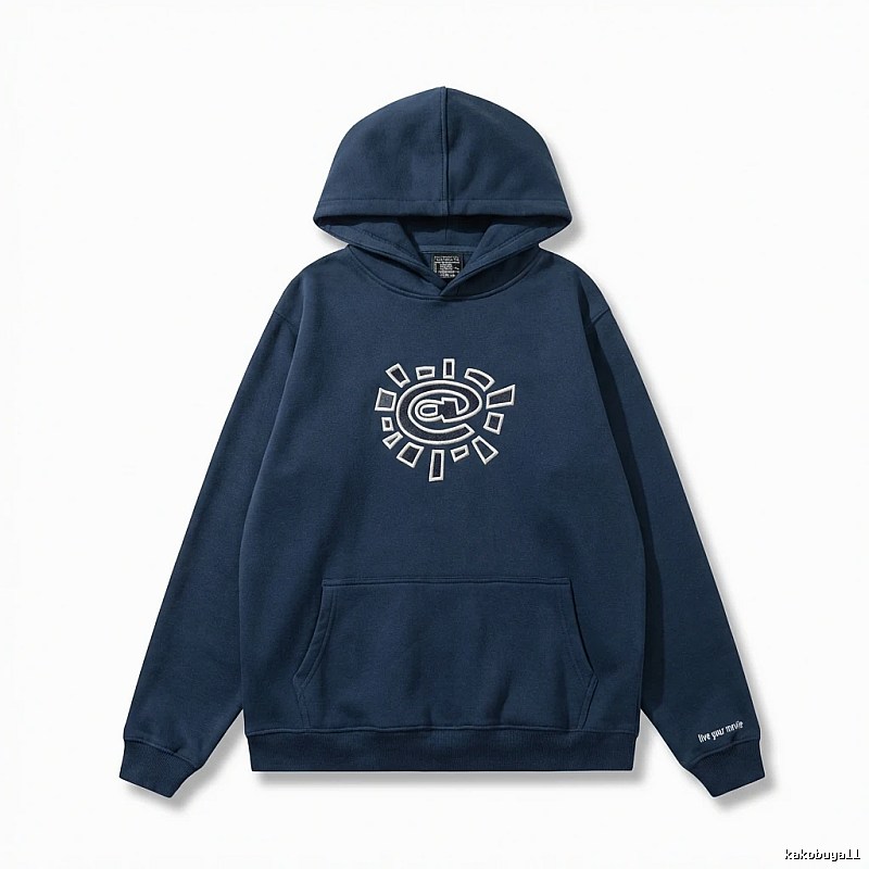ADWYSD retro-style navy blue hoodie