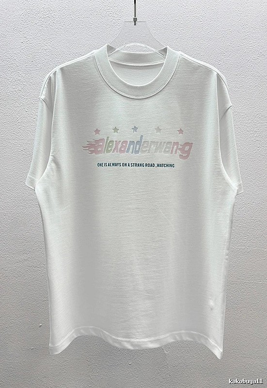 Alexander Wang Letter Print Street Style White T-Shirt