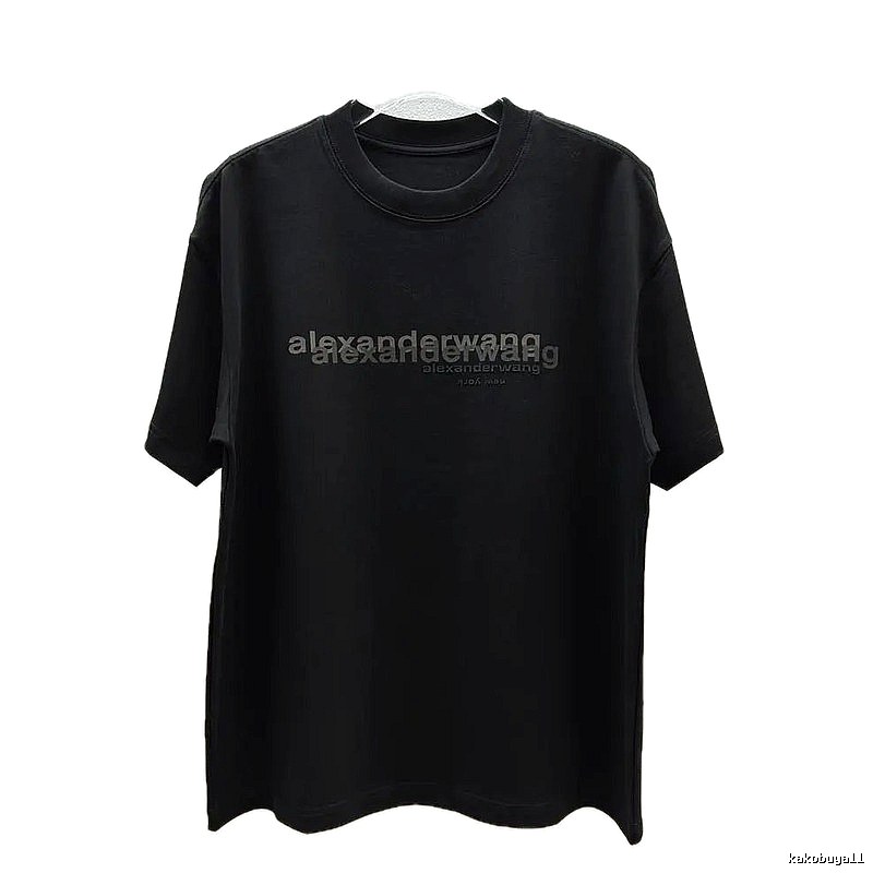 Alexander Wang Letter Print Trendy & Cool Black T-Shirt