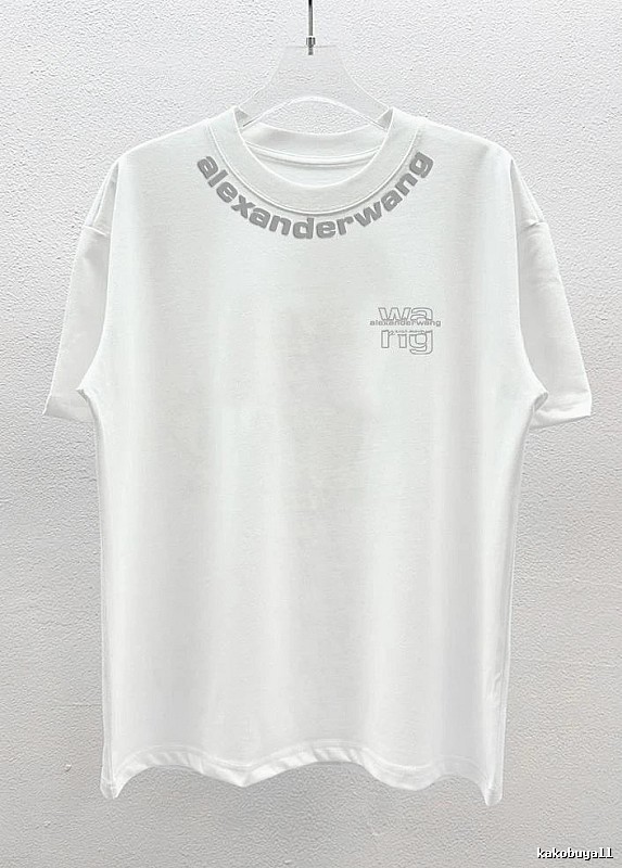 Alexander Wang Printed Street Style White T-Shirt