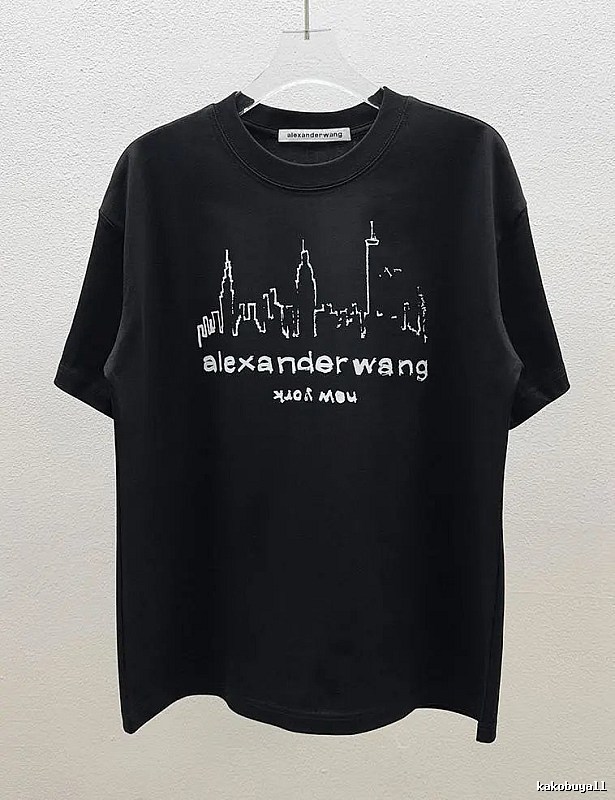 Alexander Wang Trendy & Cool Skyline Print Black T-Shirt