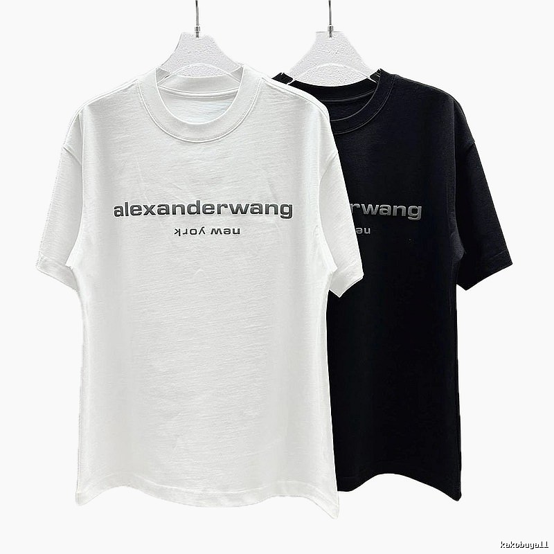 Alexander Wang Trendy Letter Style Black and White Short-Sleeve T-Shirt