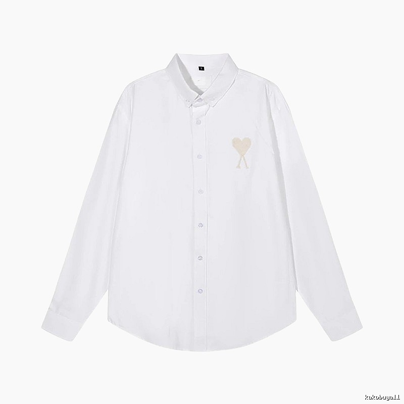 AMI Heart Embroidery White Shirt