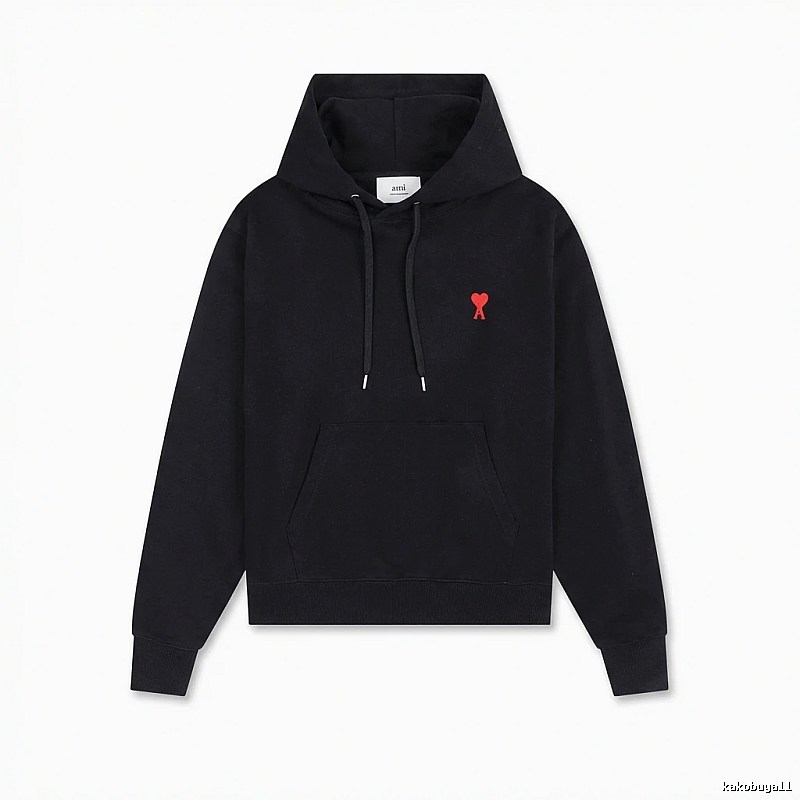 AMI Love Embroidery Trendy Brand Black Sweatshirt