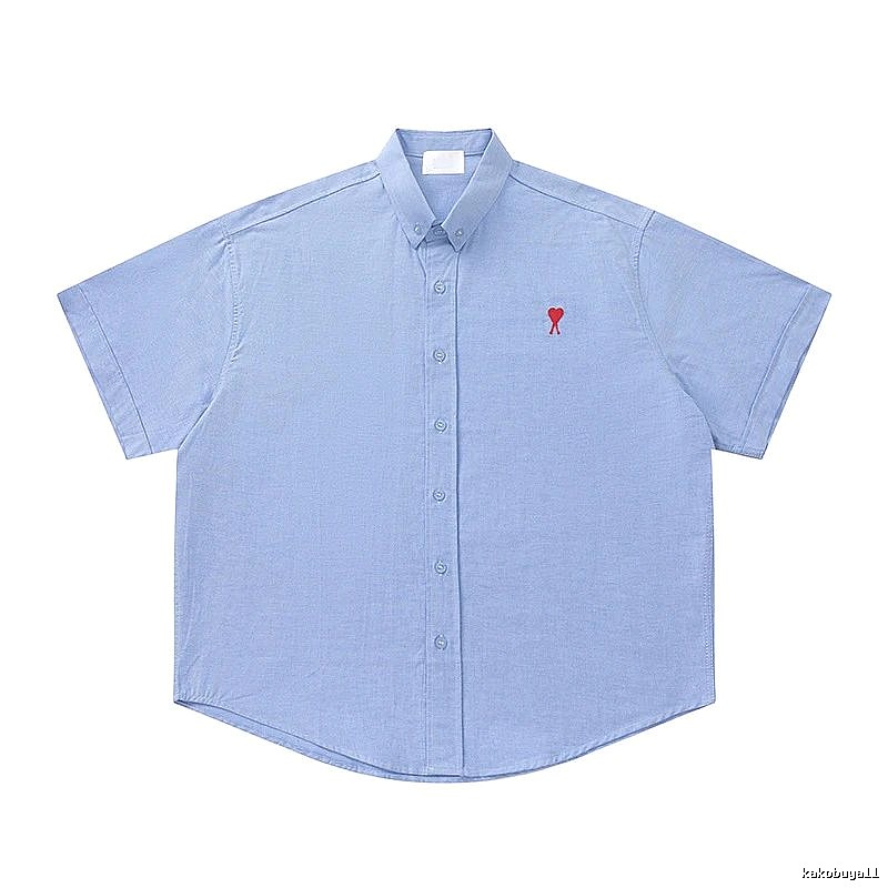 AMI Love Series Simple Style Blue Shirt