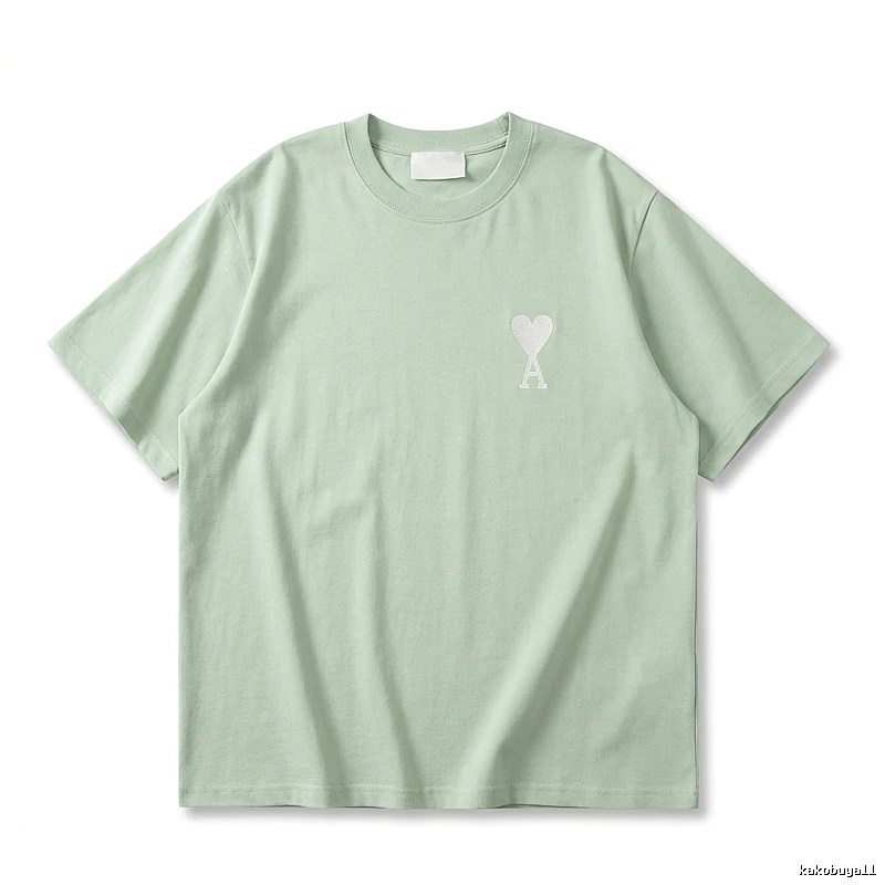 AMI Love Series Simple Style Light Green T-shirt