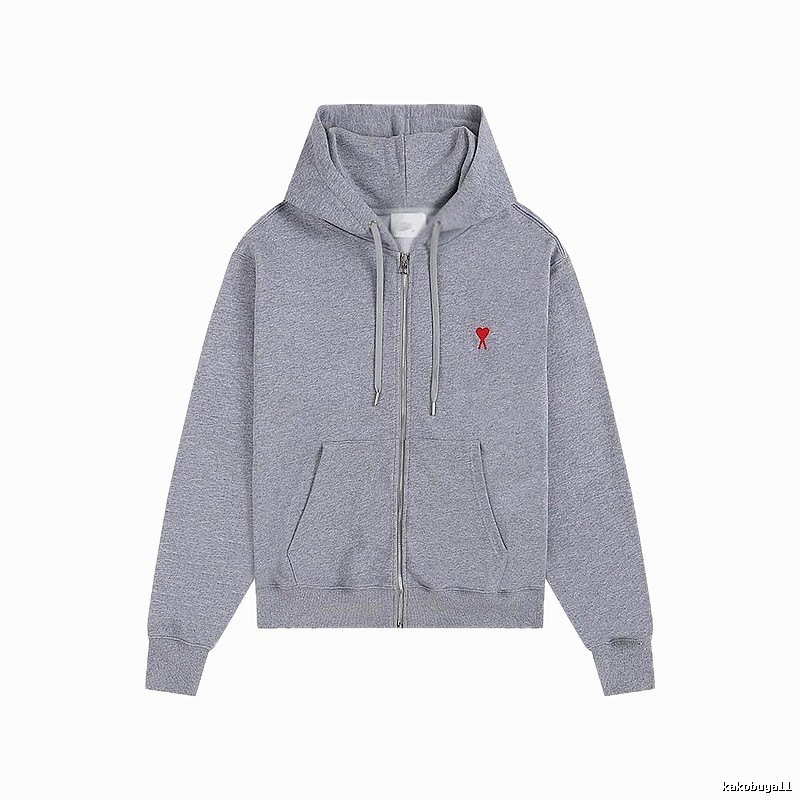 Ami Love Series Trendy Brand Grey Hoodie