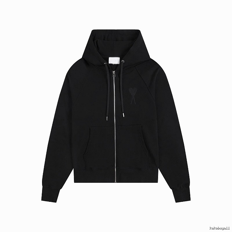 AMI Love Simple Style Black Hoodie