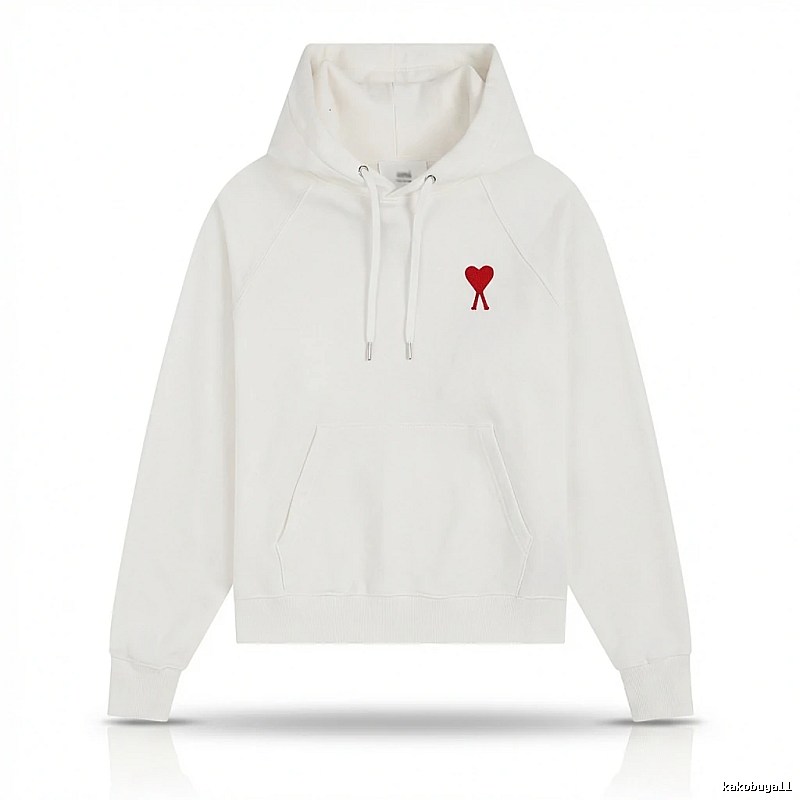 AMI Love Simple White Hoodie