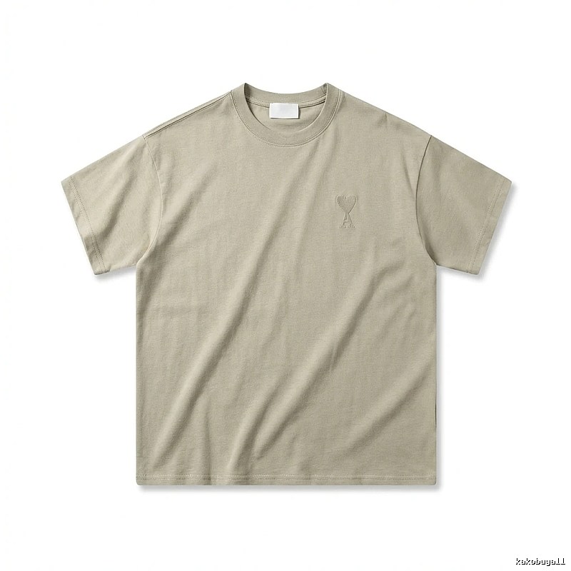 AMI minimalist style khaki T-shirt