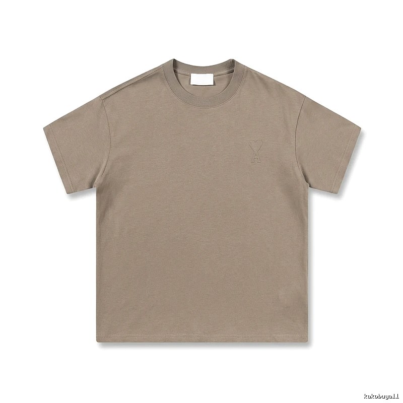 AMI minimalist style khaki T-shirt