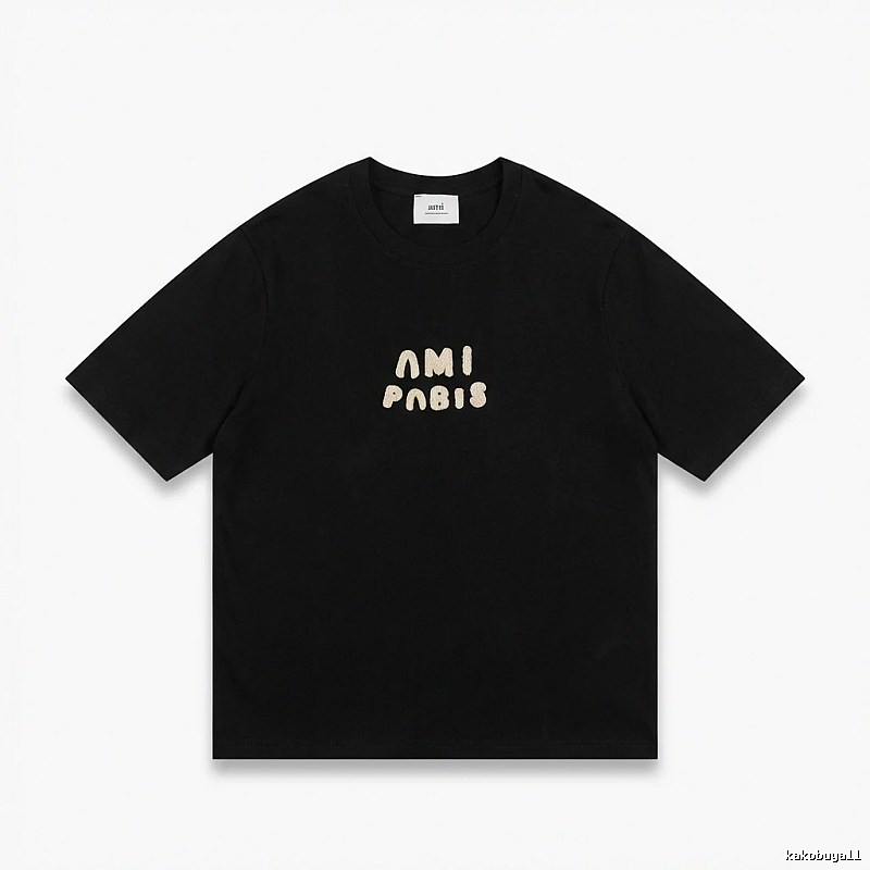 AMI Paris Alphabet Style Black T-shirt