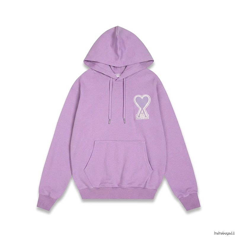 AMI series trendy brand light purple hoodie
