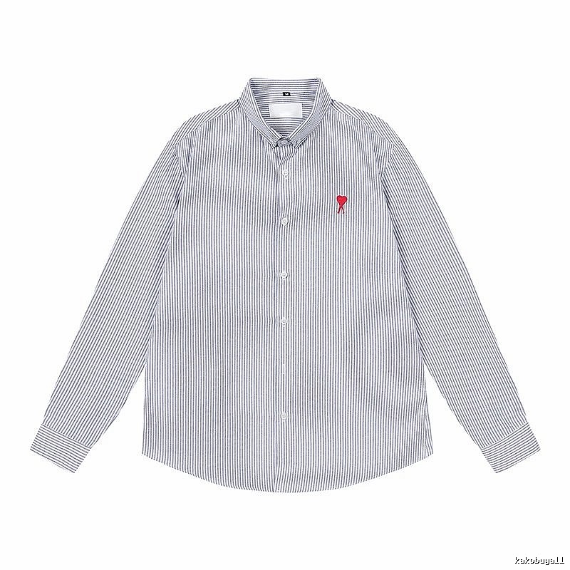 Ami striped minimalist style shirt