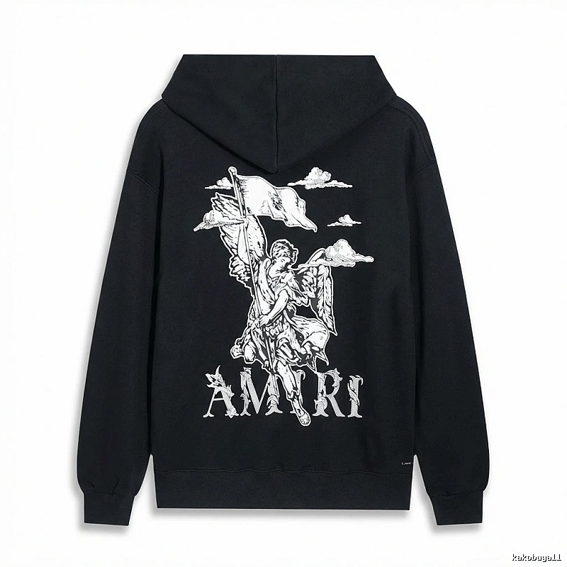 AMIRI Black Sweatshirt with Angel Print