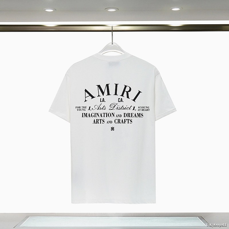 Amiri Casual Graphic T-shirt White Blue Amiri for Comfortable Styling