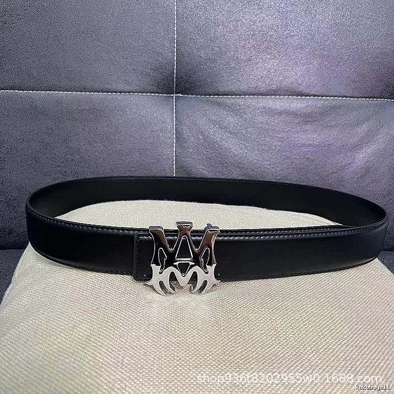 Amiri Casual Logo belt Black Belt Metallic for Streetwear Looks
