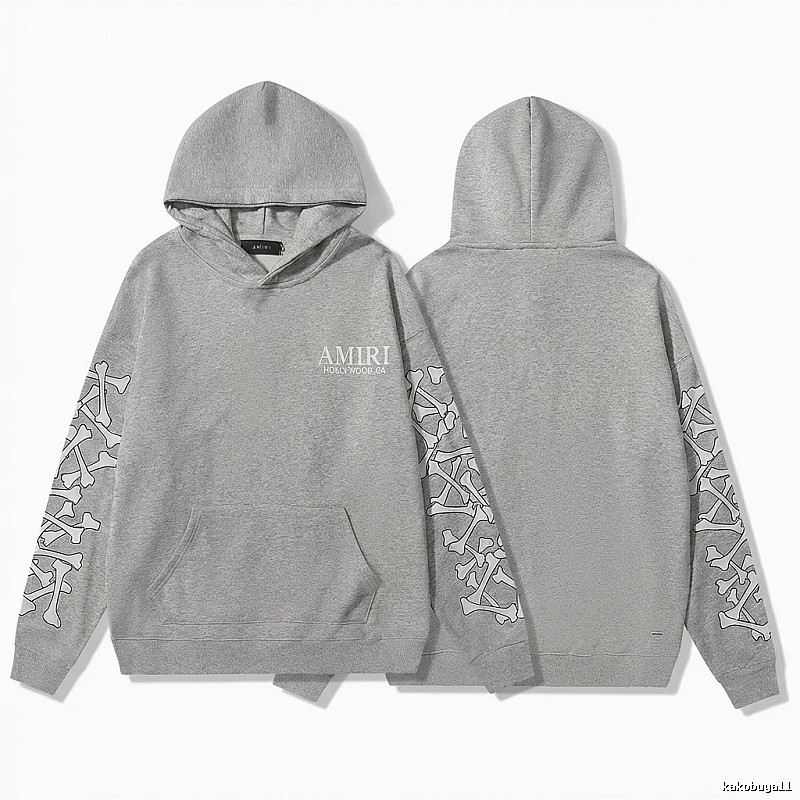 AMIRI gray hoodie with bone print