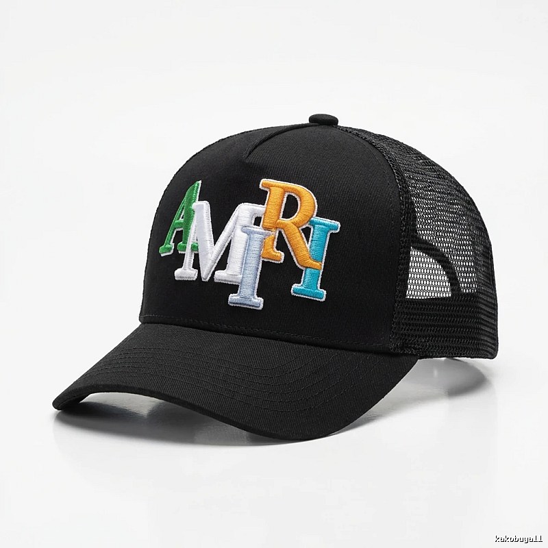AMIRI letter embroidery black baseball cap