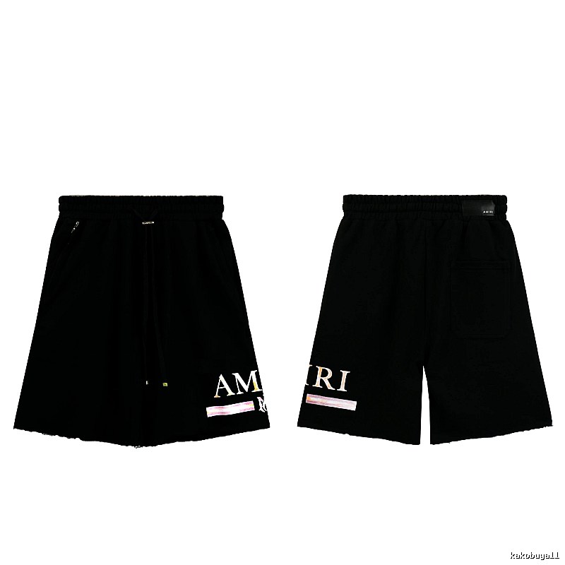 AMIRI Letter Print Street Style Black Shorts