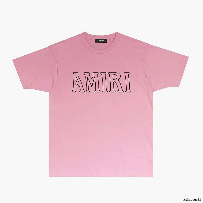 AMIRI minimalist style pink T-shirt