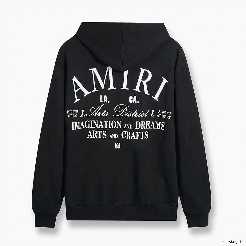 AMIRI printed style black hoodie