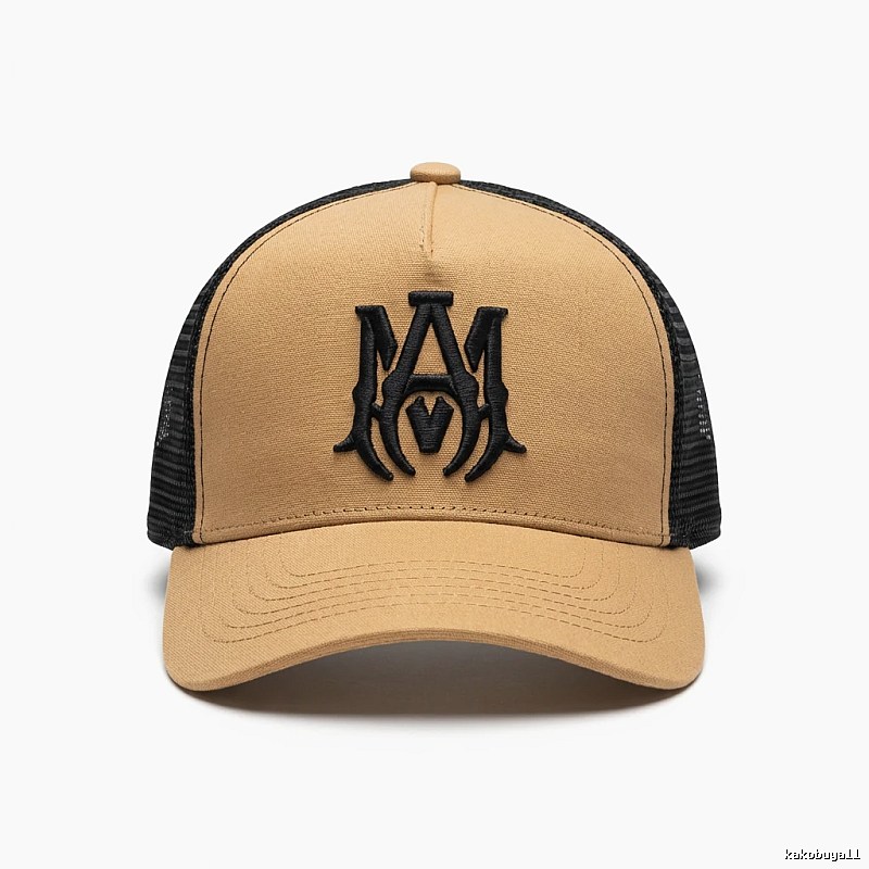 AMIRI Retro Style Brown and Black Patchwork Hat