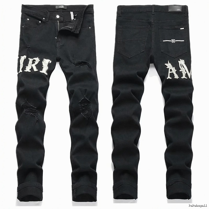 AMIRI Trendy Black Jeans with Holes